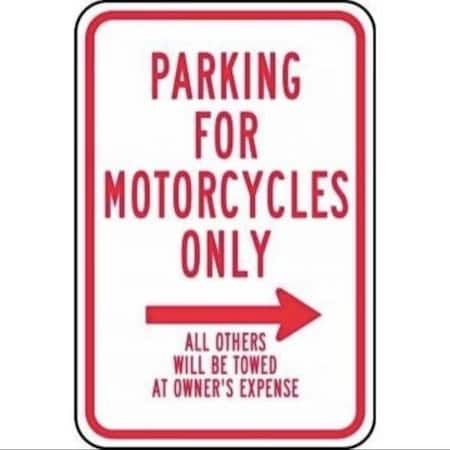Accuform TRAFFIC SIGN PARKING FOR MOTORCYCLES FRR778RA
